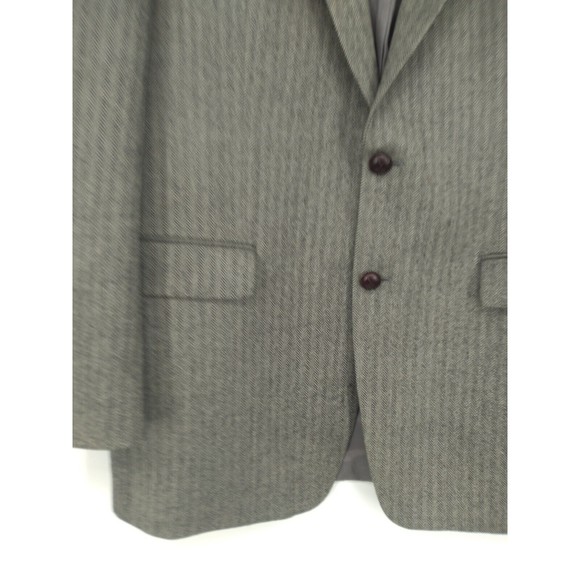 Ralph Lauren mens herringbone wool blazer Size 42L grey sport coat suede patch - Picture 2 of 11